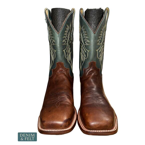NEW Justin George Strait Western Boots Wide Square Toe 